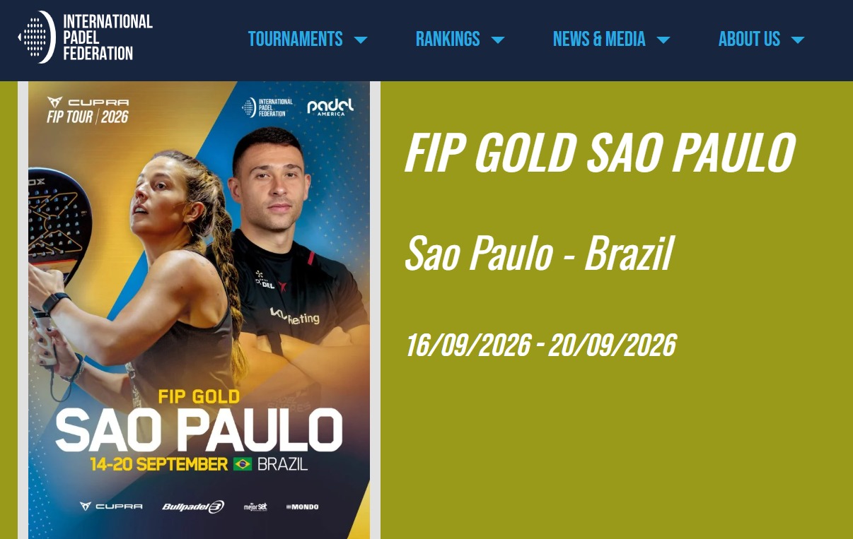 Página oficial do FIP Gold São Paulo no site da International Padel Federation